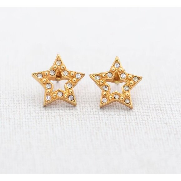 Vintage Golden Stars Stud Earrings by Avon - A6 - Picture 1 of 2
